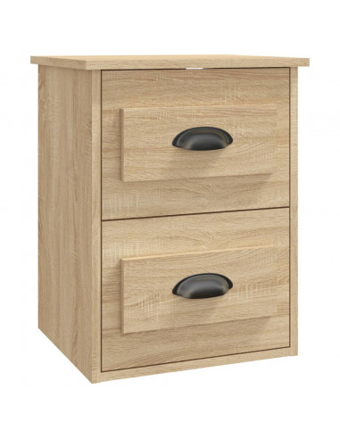 Comodini a Parete 2 pz Rovere Sonoma 41,5x36x53 cm