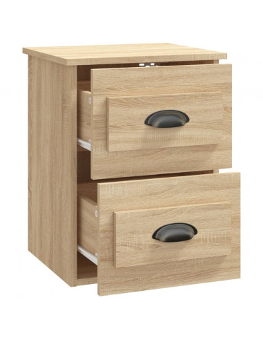 Comodini a Parete 2 pz Rovere Sonoma 41,5x36x53 cm