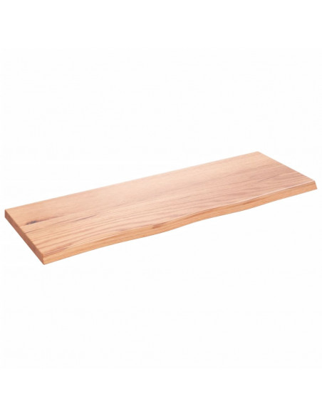 Ripiano Muro Marrone Chiaro 80x30x2 cm Massello Rovere Trattato