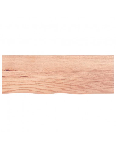 Ripiano Muro Marrone Chiaro 80x30x2 cm Massello Rovere Trattato