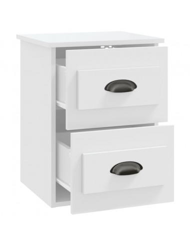 Comodini a Parete 2 pz Bianchi 41,5x36x53 cm