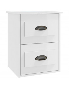 Comodini a Parete 2 pz Bianco Lucido 41,5x36x53 cm 2
