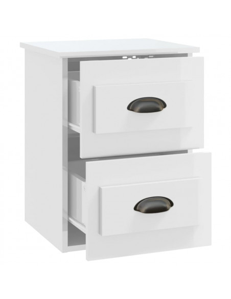 Comodini a Parete 2 pz Bianco Lucido 41,5x36x53 cm