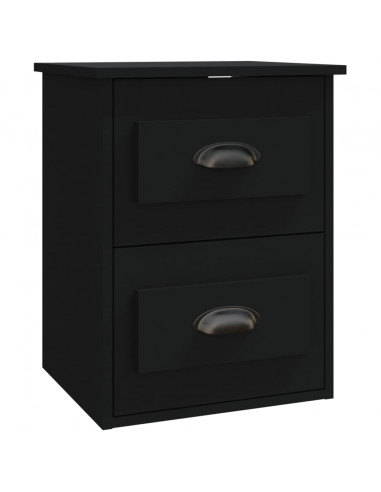 Comodino a Parete Nero 41,5x36x53 cm