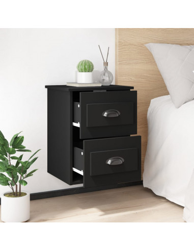 Comodino a Parete Nero 41,5x36x53 cm