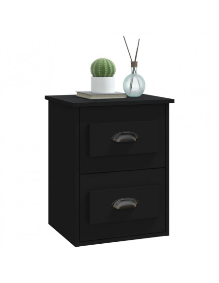 Comodino a Parete Nero 41,5x36x53 cm