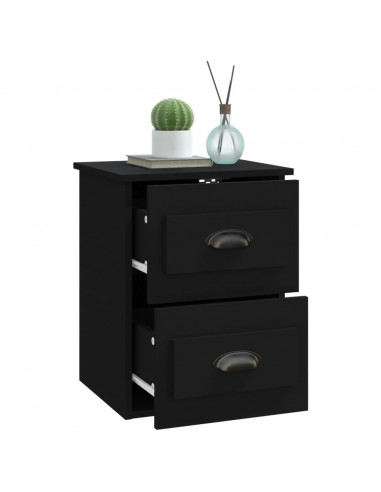 Comodino a Parete Nero 41,5x36x53 cm