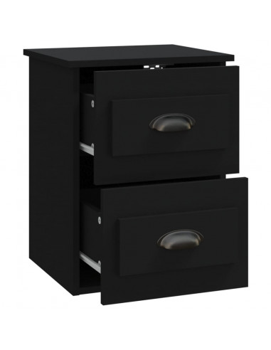 Comodini a Parete 2 pz Neri 41,5x36x53 cm