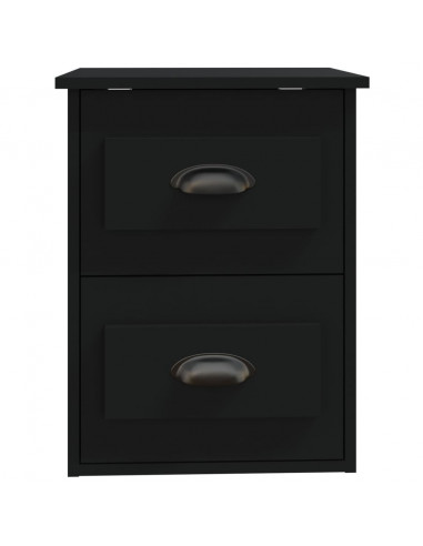 Comodini a Parete 2 pz Neri 41,5x36x53 cm