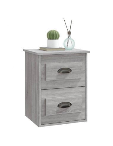 Comodino a Parete Grigio Sonoma 41,5x36x53 cm