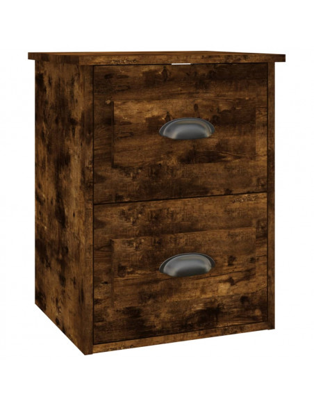 Comodino a Parete Rovere Fumo 41,5x36x53 cm