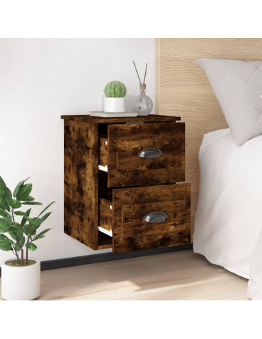Comodino a Parete Rovere Fumo 41,5x36x53 cm
