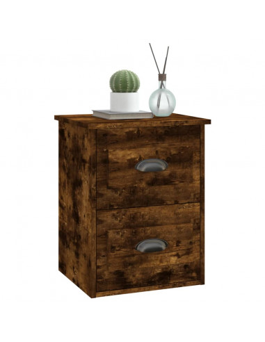 Comodino a Parete Rovere Fumo 41,5x36x53 cm