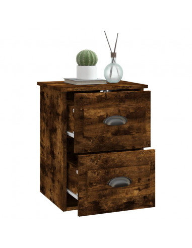 Comodino a Parete Rovere Fumo 41,5x36x53 cm