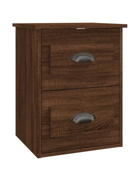 Comodini a Parete 2 pz Rovere Marrone 41,5x36x53 cm