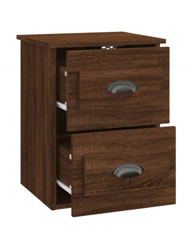 Comodini a Parete 2 pz Rovere Marrone 41,5x36x53 cm