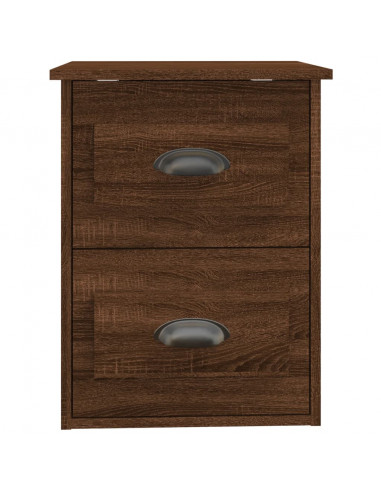 Comodini a Parete 2 pz Rovere Marrone 41,5x36x53 cm