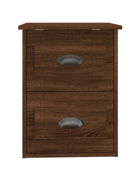 Comodini a Parete 2 pz Rovere Marrone 41,5x36x53 cm