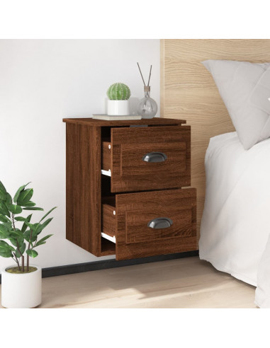 Comodino a Parete Rovere Marrone 41,5x36x53 cm