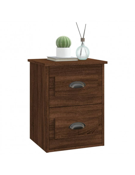 Comodino a Parete Rovere Marrone 41,5x36x53 cm