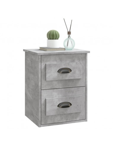Comodino a Parete Grigio Cemento 41,5x36x53 cm