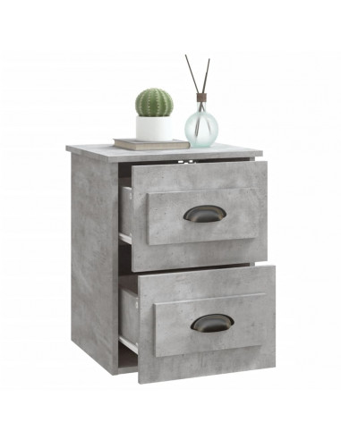 Comodino a Parete Grigio Cemento 41,5x36x53 cm