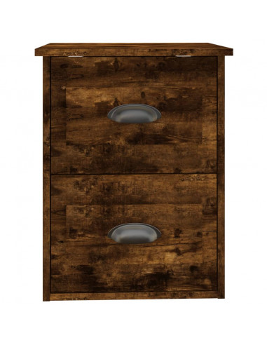 Comodini a Parete 2 pz Rovere Fumo 41,5x36x53 cm