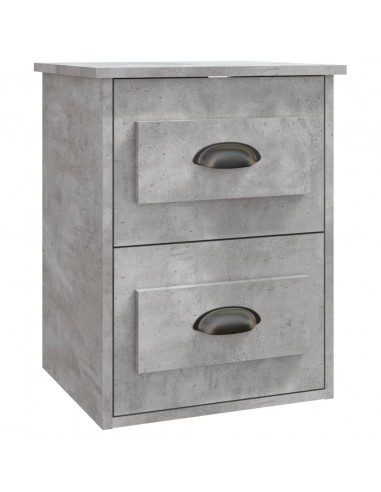 Comodini a Parete 2 pz Grigio Cemento 41,5x36x53 cm