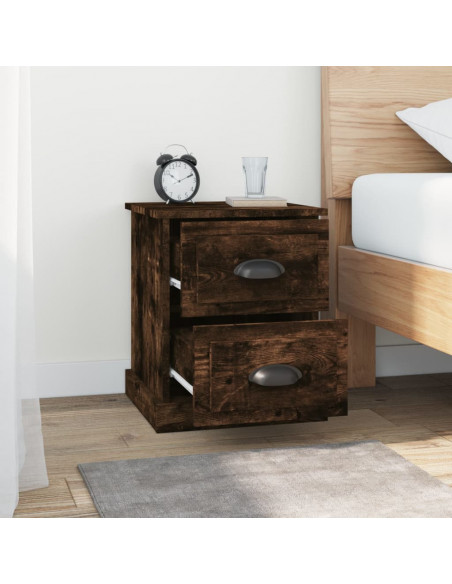 Comodino Rovere Fumo 39x39x47,5 cm in Legno Multistrato
