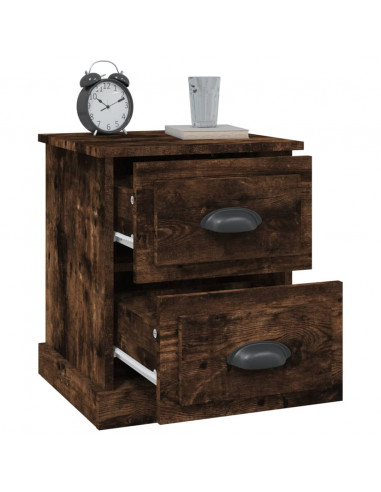 Comodino Rovere Fumo 39x39x47,5 cm in Legno Multistrato