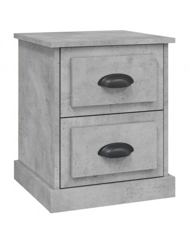 Comodino Grigio Cemento 39x39x47,5 cm in Legno Multistrato