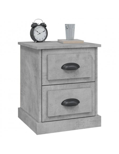 Comodino Grigio Cemento 39x39x47,5 cm in Legno Multistrato