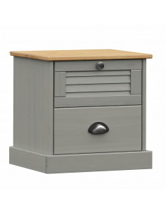Comodino VIGO Grigio 42x35x42 cm in Legno Massello di Pino 2