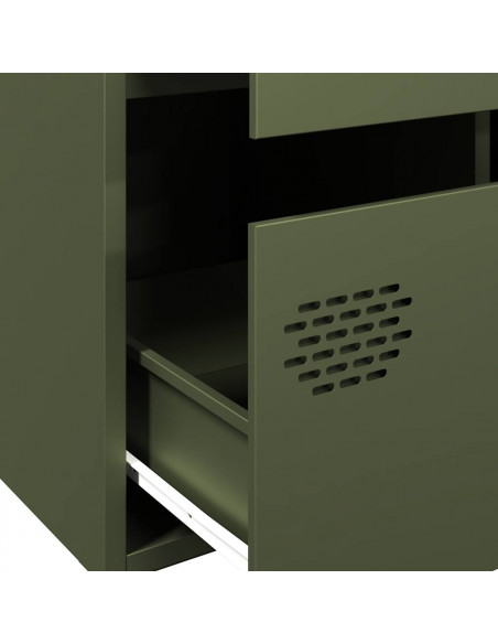 Credenza Verde Oliva 68x39x101,5 cm in Acciaio