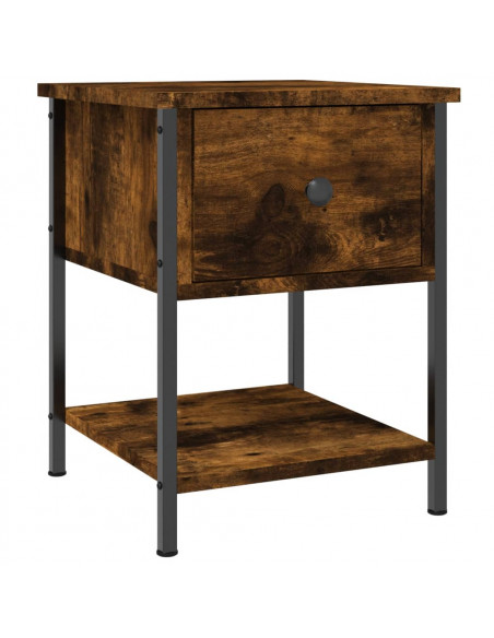 Comodino Rovere Fumo 34x35,5x45 cm in Legno Multistrato