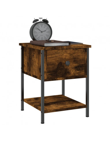 Comodino Rovere Fumo 34x35,5x45 cm in Legno Multistrato
