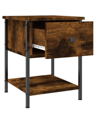 Comodino Rovere Fumo 34x35,5x45 cm in Legno Multistrato