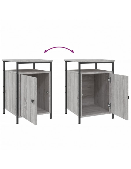 Comodino Grigio Sonoma 40x42x60 cm in Legno Multistrato