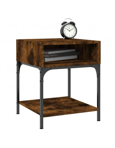 Comodino Rovere Fumo 40x41x50 cm in Legno Multistrato