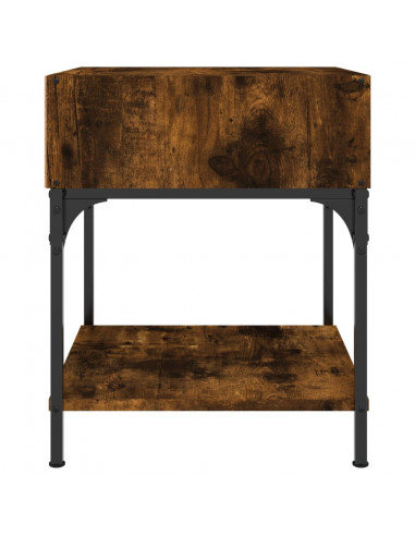 Comodino Rovere Fumo 40x41x50 cm in Legno Multistrato