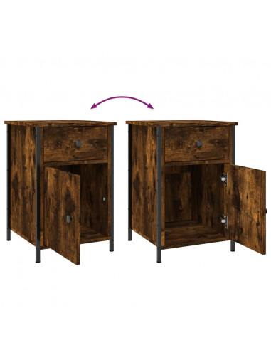 Comodino Rovere Fumo 40x42x60 cm Legno Multistrato