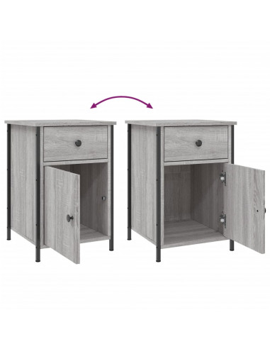 Comodino Grigio Sonoma 40x42x60 cm in Legno Multistrato