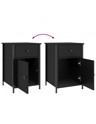 Comodino Nero 40x42x60 cm in Legno Multistrato