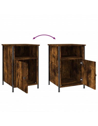 Comodino Rovere Fumo 40x42x60 cm Legno Multistrato