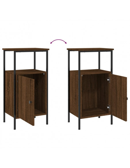 Comodino Rovere Marrone 41x31x80 cm in Legno Multistrato