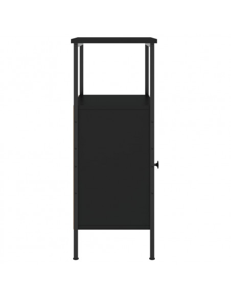 Comodino Nero 41x31x80 cm in Legno Multistrato