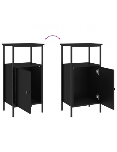 Comodino Nero 41x31x80 cm in Legno Multistrato