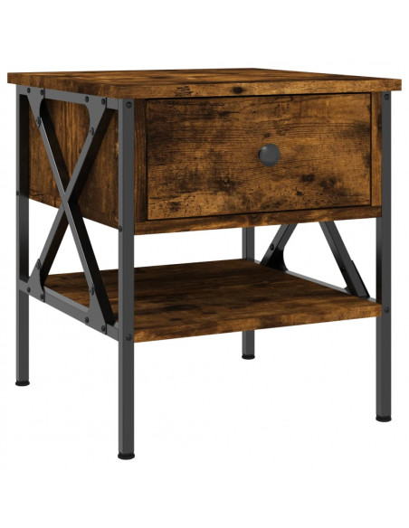 Comodino Rovere Fumo 40x42x45 cm in Legno Multistrato