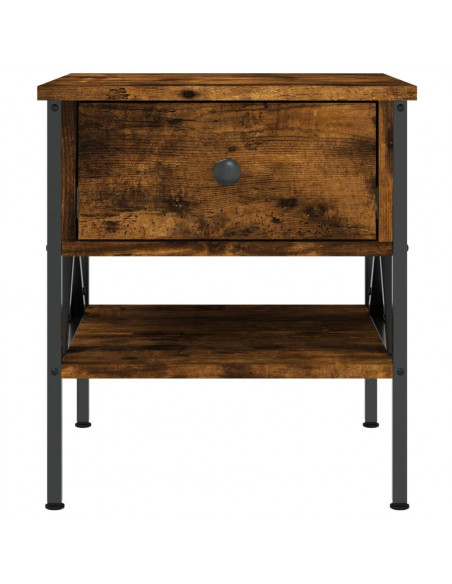 Comodino Rovere Fumo 40x42x45 cm in Legno Multistrato