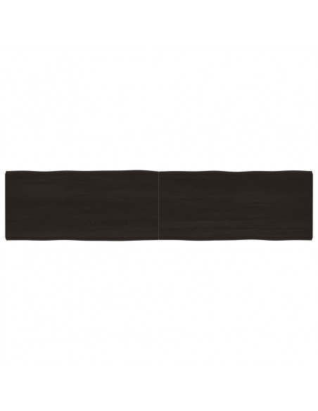 Piano Tavolo Marrone Scuro 220x50x(2-6)cm Rovere Non Trattato